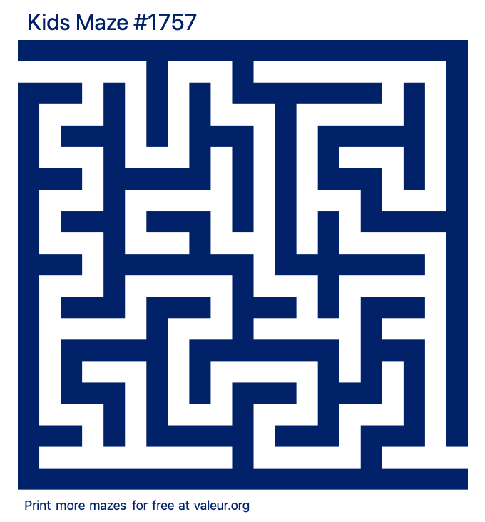 Free Printable Kids Maze number 1757