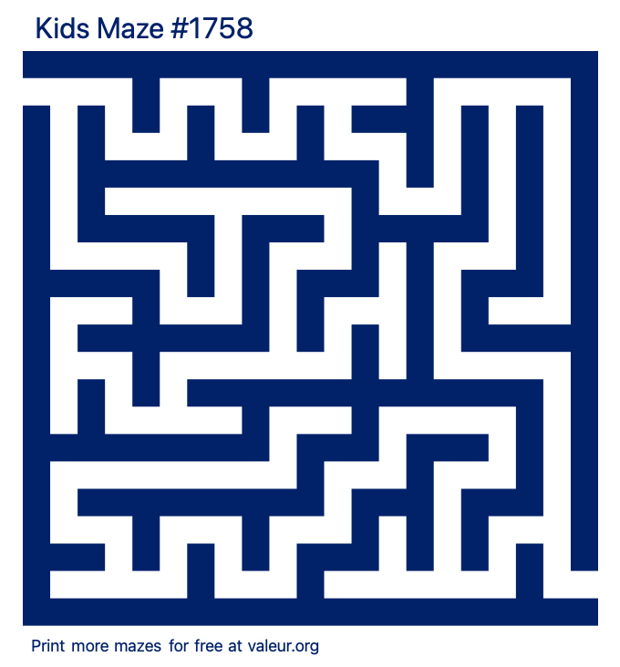 Free Printable Kids Maze number 1758