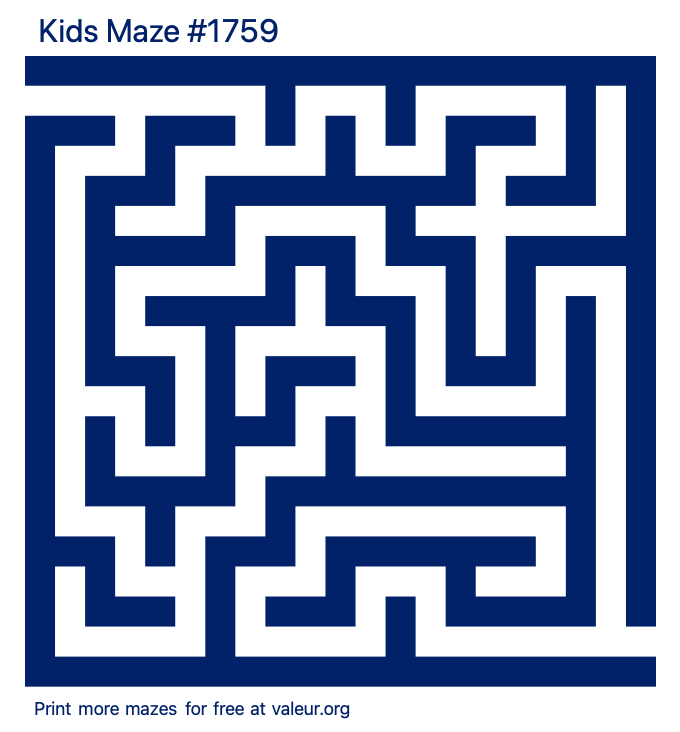 Free Printable Kids Maze number 1759