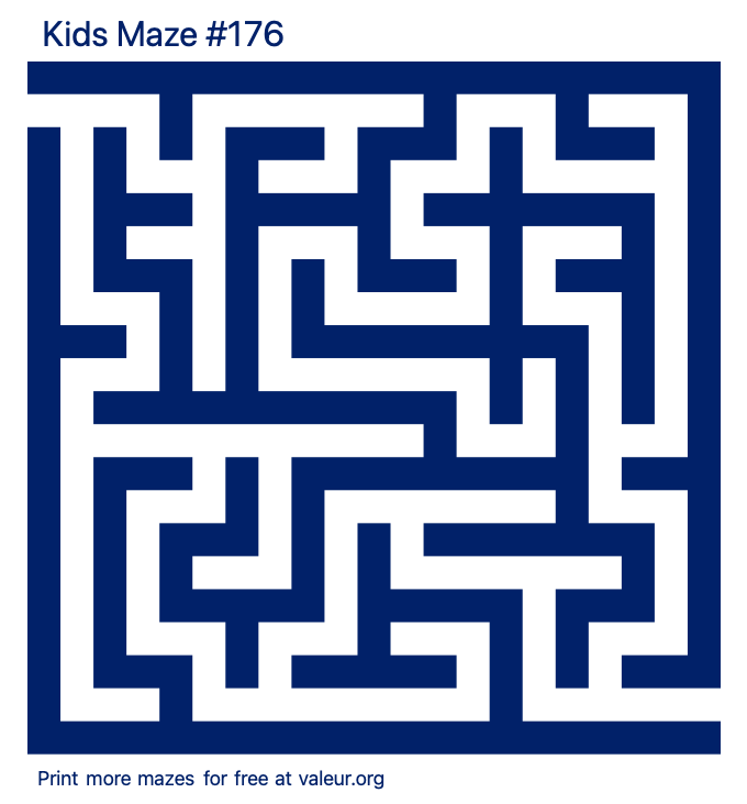 Free Printable Kids Maze number 176