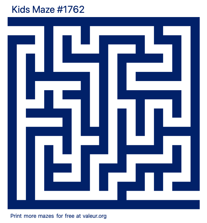 Free Printable Kids Maze number 1762