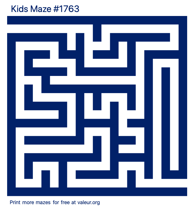 Free Printable Kids Maze number 1763