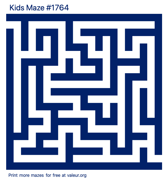 Free Printable Kids Maze number 1764