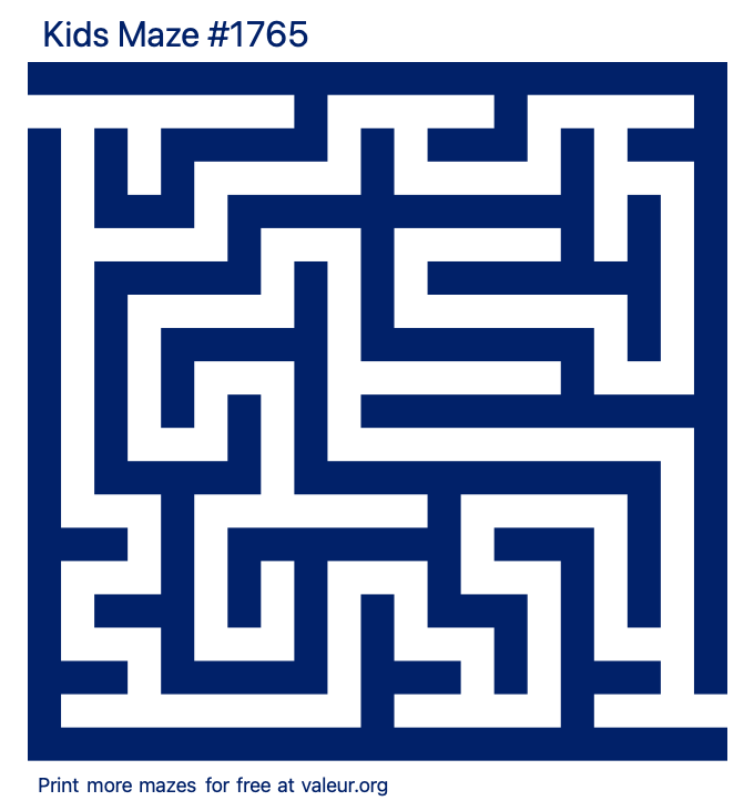 Free Printable Kids Maze number 1765