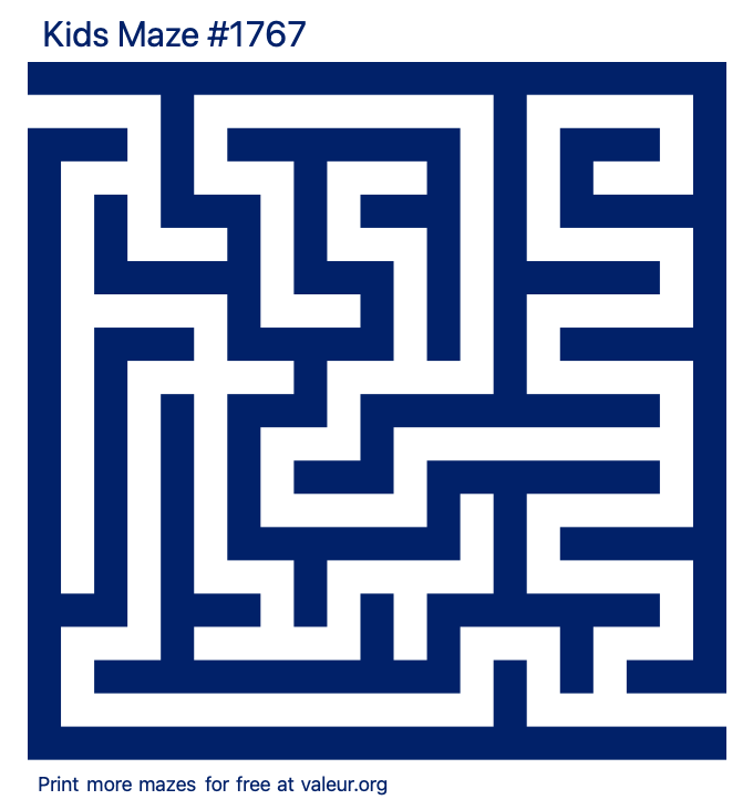 Free Printable Kids Maze number 1767