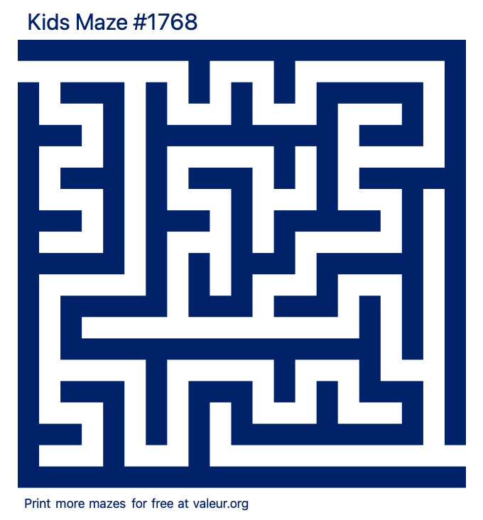 Free Printable Kids Maze number 1768