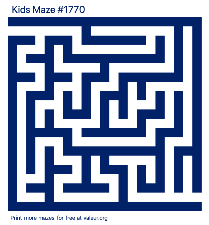 Free Printable Kids Maze number 1770