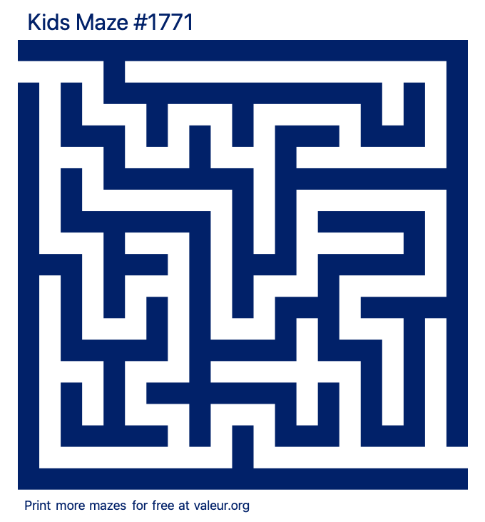 Free Printable Kids Maze number 1771