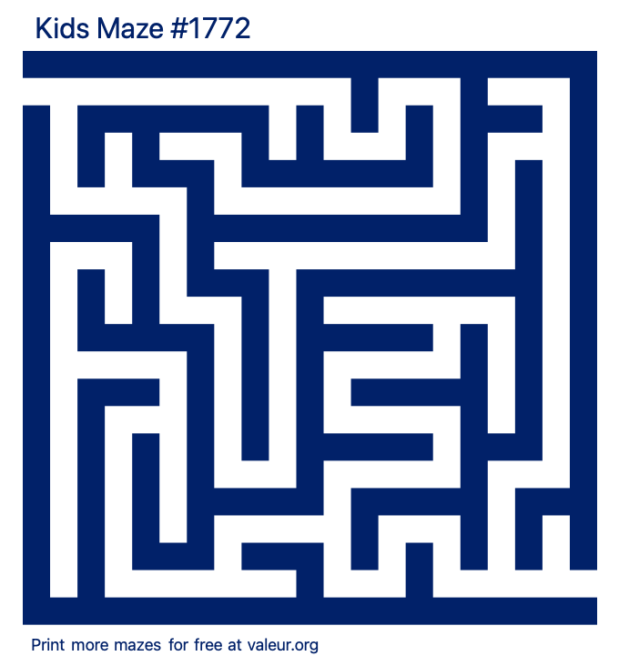 Free Printable Kids Maze number 1772