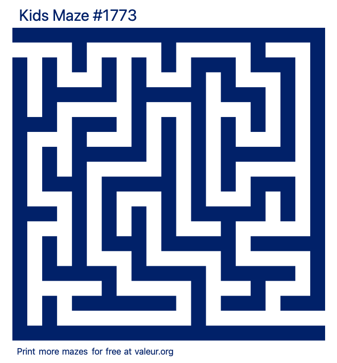 Free Printable Kids Maze number 1773