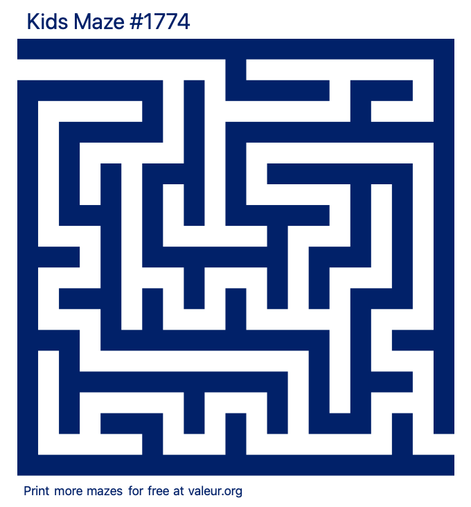 Free Printable Kids Maze number 1774