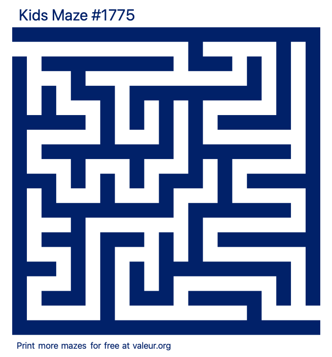 Free Printable Kids Maze number 1775
