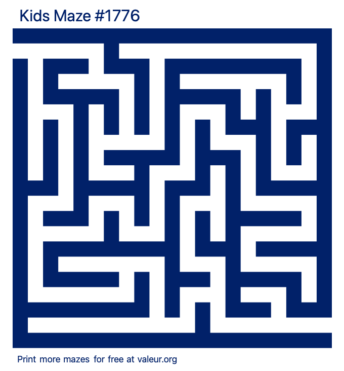 Free Printable Kids Maze number 1776