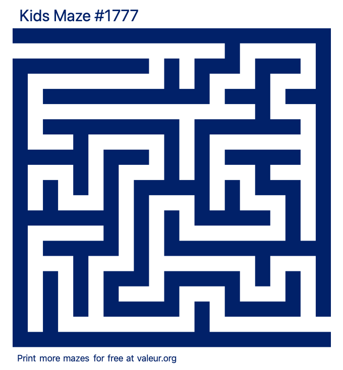 Free Printable Kids Maze number 1777