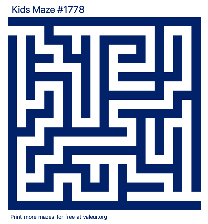 Free Printable Kids Maze number 1778