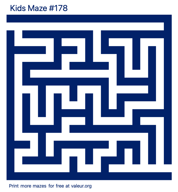 Free Printable Kids Maze number 178