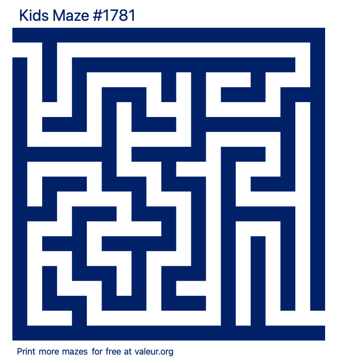 Free Printable Kids Maze number 1781