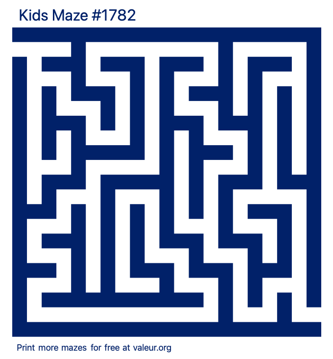 Free Printable Kids Maze number 1782