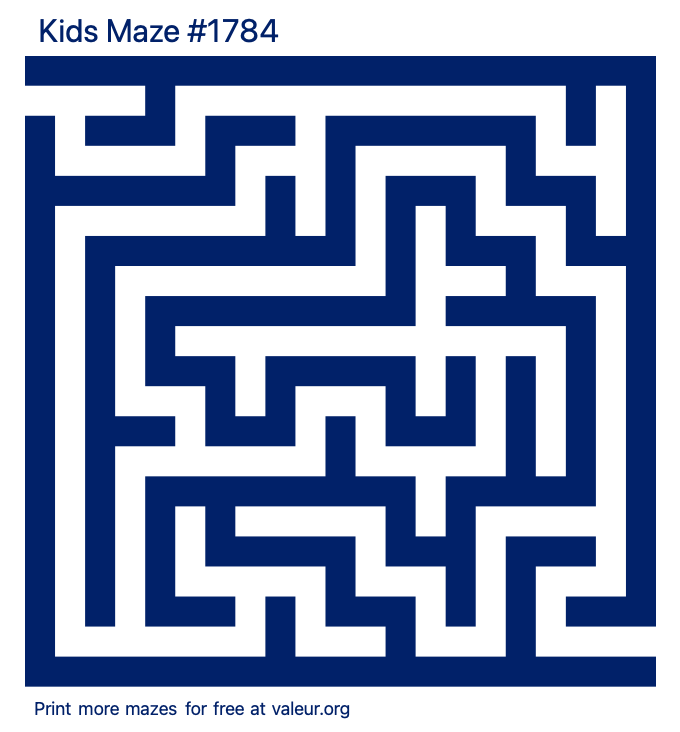 Free Printable Kids Maze number 1784