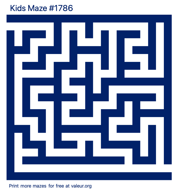 Free Printable Kids Maze number 1786