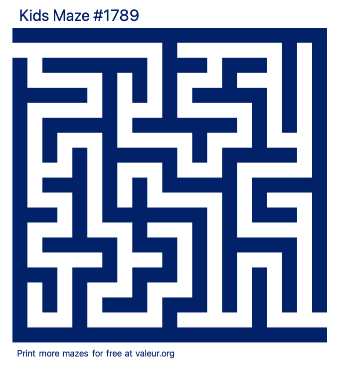 Free Printable Kids Maze number 1789