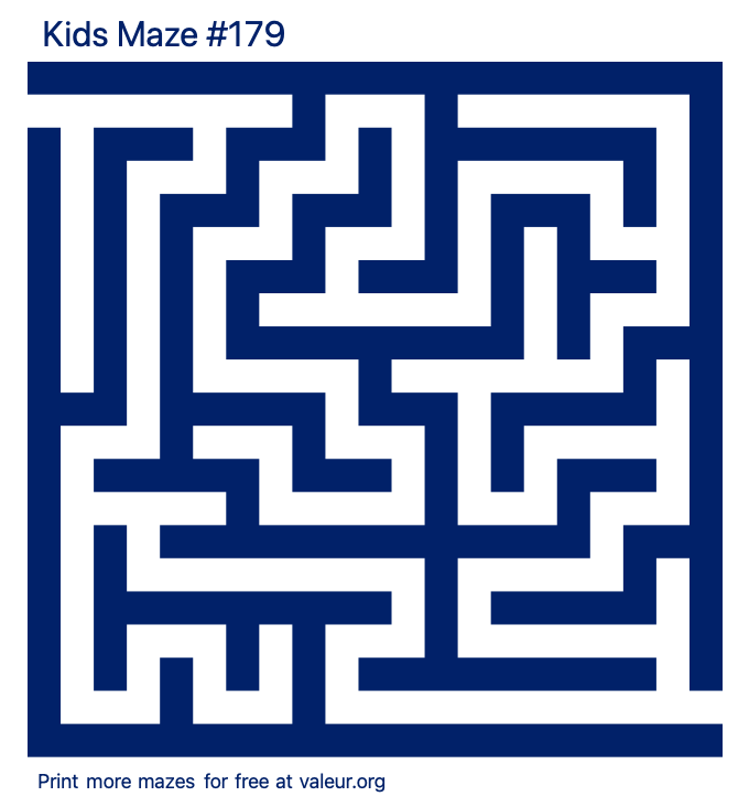 Free Printable Kids Maze number 179