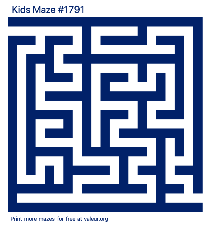 Free Printable Kids Maze number 1791