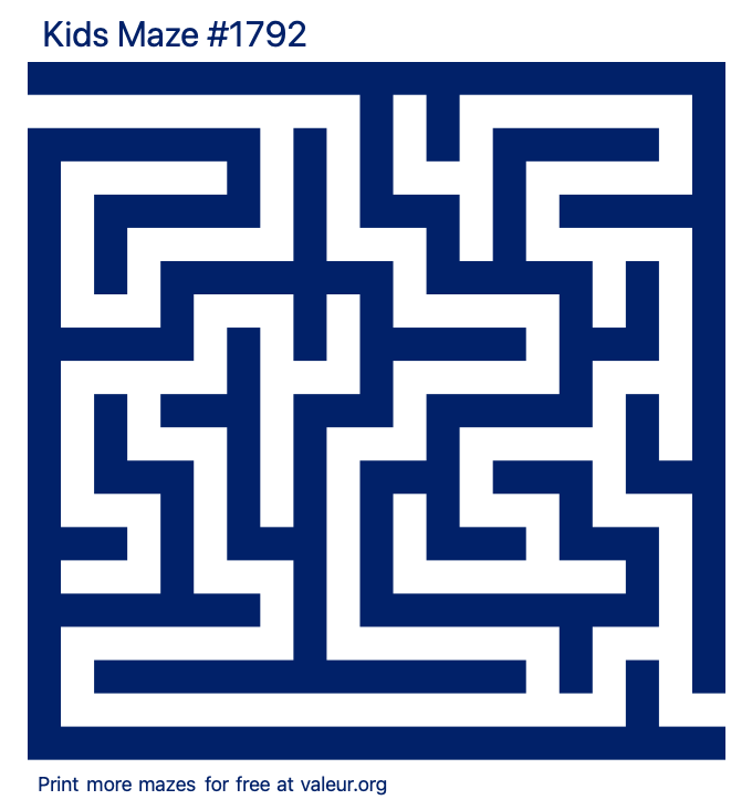 Free Printable Kids Maze number 1792