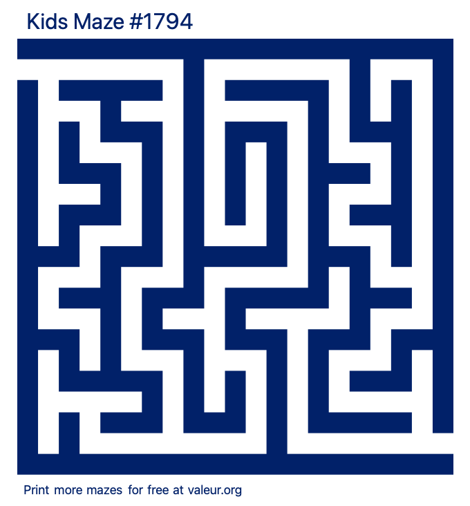 Free Printable Kids Maze number 1794