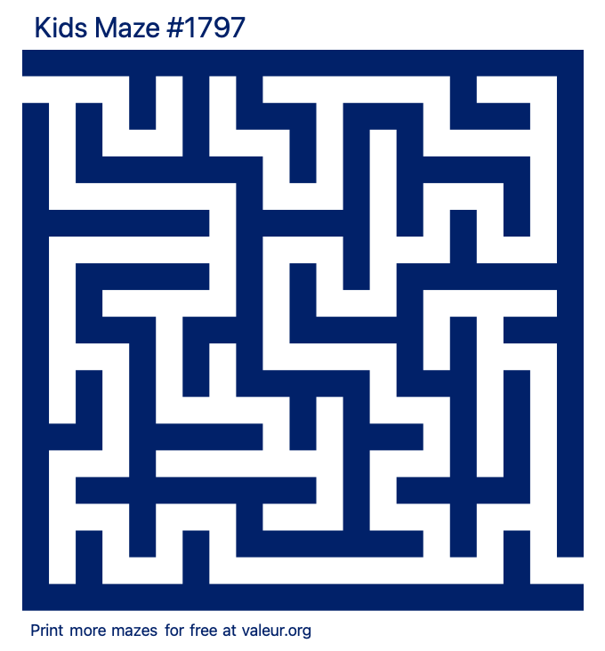 Free Printable Kids Maze number 1797