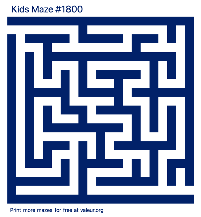Free Printable Kids Maze number 1800
