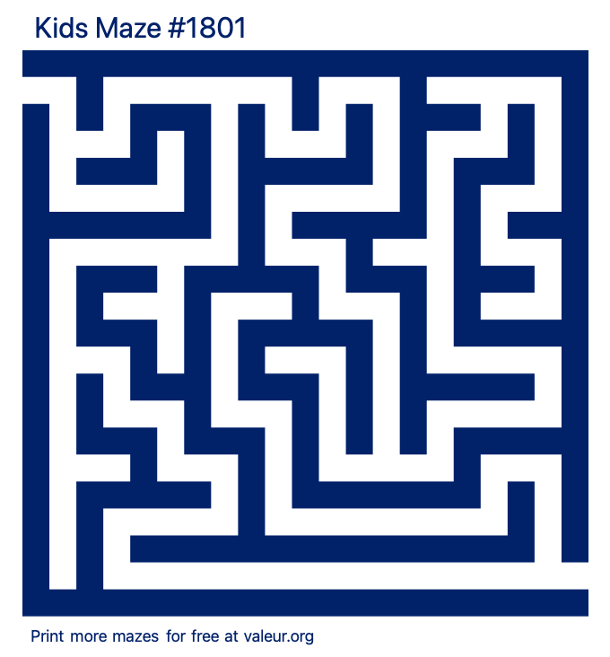 Free Printable Kids Maze number 1801