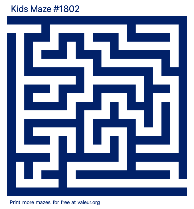 Free Printable Kids Maze number 1802