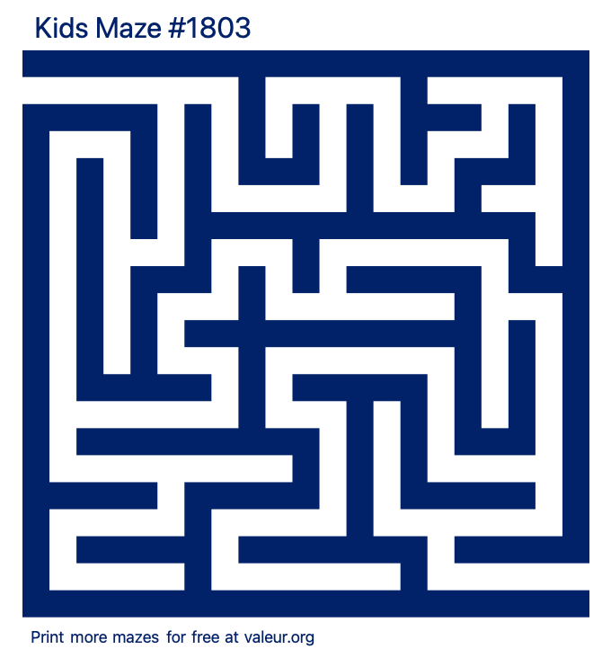Free Printable Kids Maze number 1803