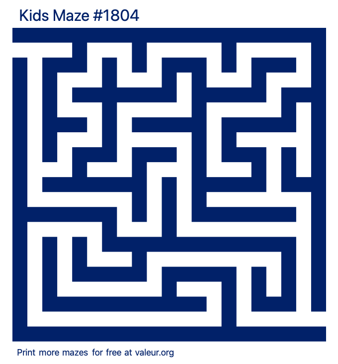 Free Printable Kids Maze number 1804