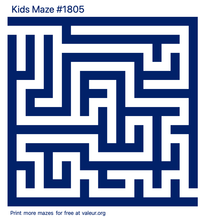 Free Printable Kids Maze number 1805