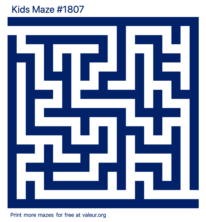 Free Printable Kids Maze number 1807