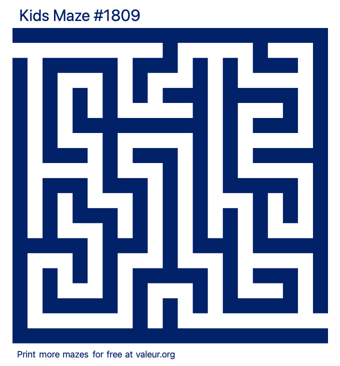 Free Printable Kids Maze number 1809