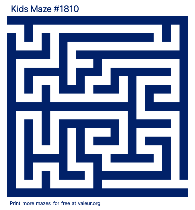 Free Printable Kids Maze number 1810
