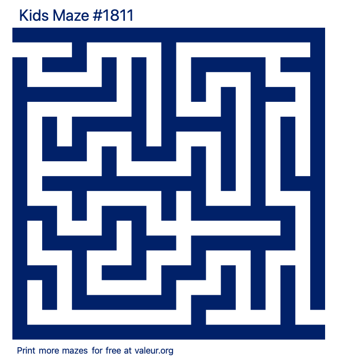 Free Printable Kids Maze number 1811