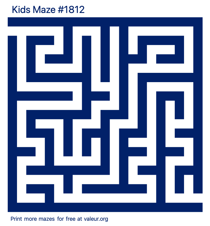 Free Printable Kids Maze number 1812