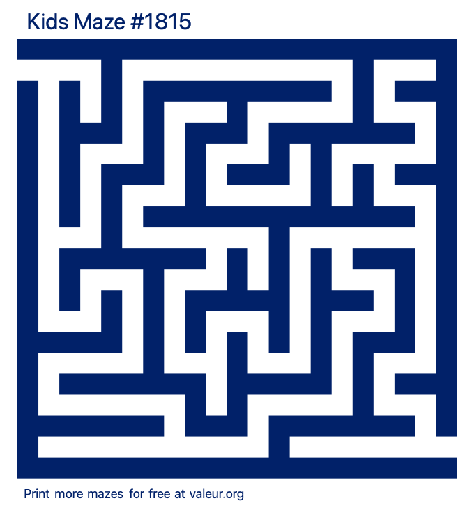 Free Printable Kids Maze number 1815
