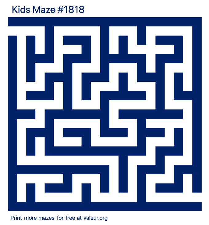 Free Printable Kids Maze number 1818