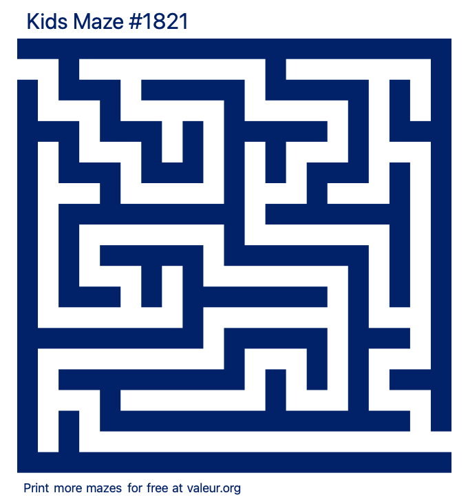 Free Printable Kids Maze number 1821
