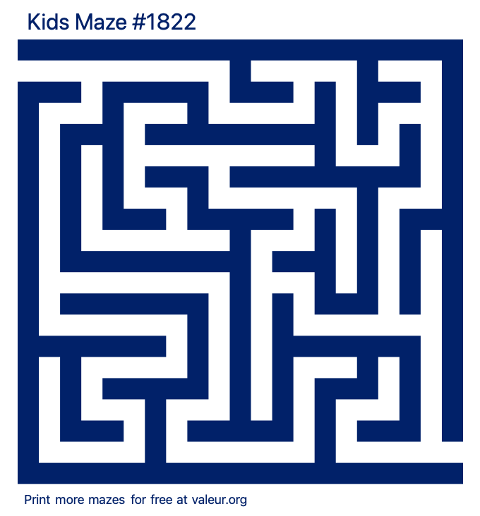 Free Printable Kids Maze number 1822