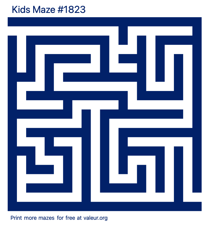 Free Printable Kids Maze number 1823