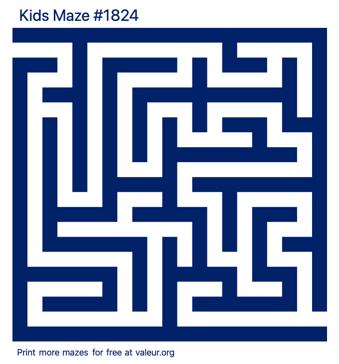 Free Printable Kids Maze number 1824