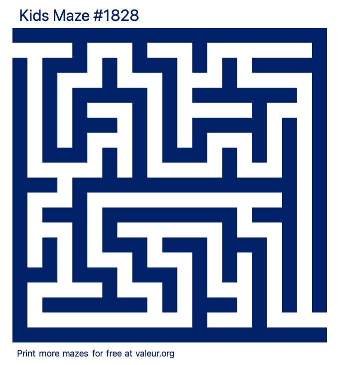 Free Printable Kids Maze number 1828