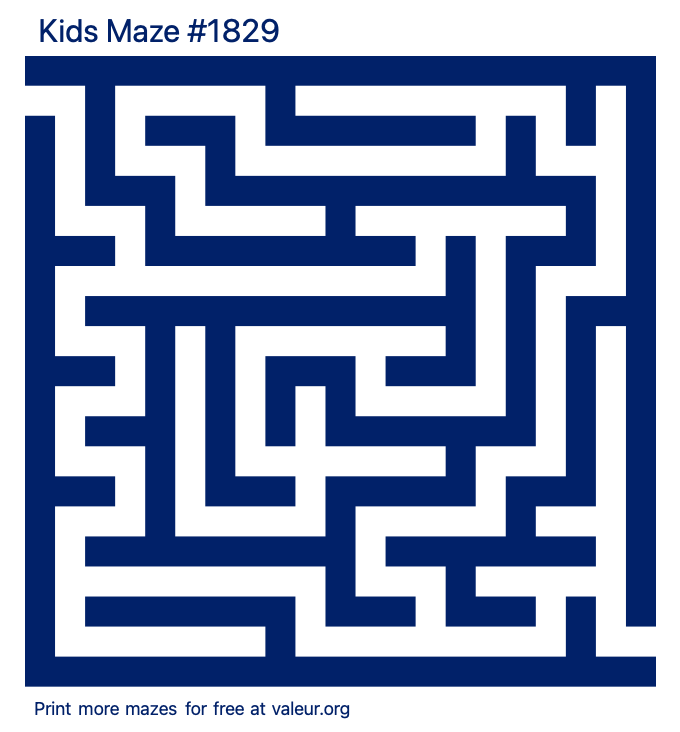 Free Printable Kids Maze number 1829