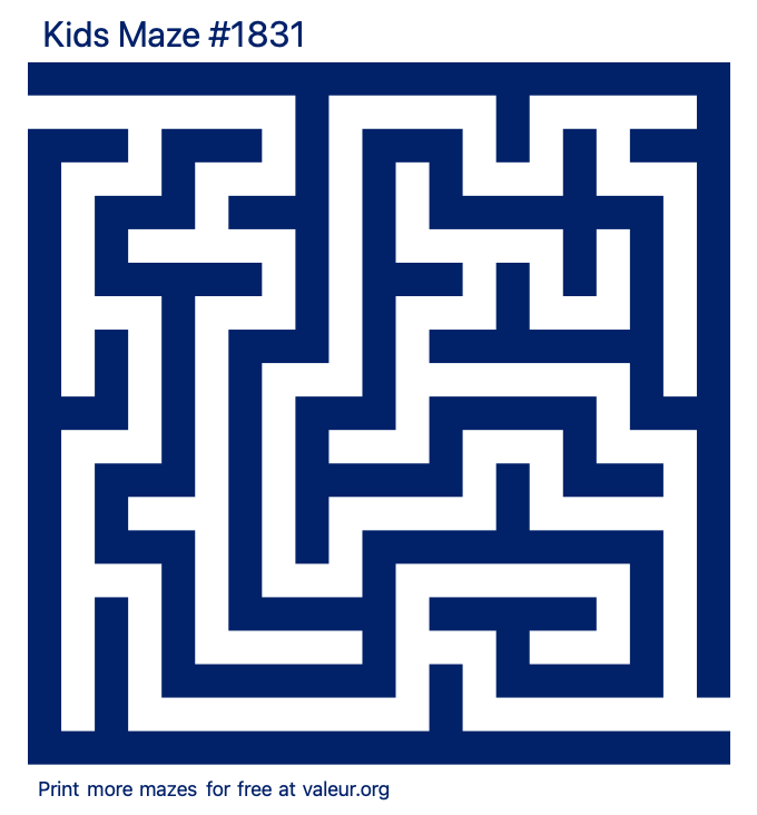 Free Printable Kids Maze number 1831